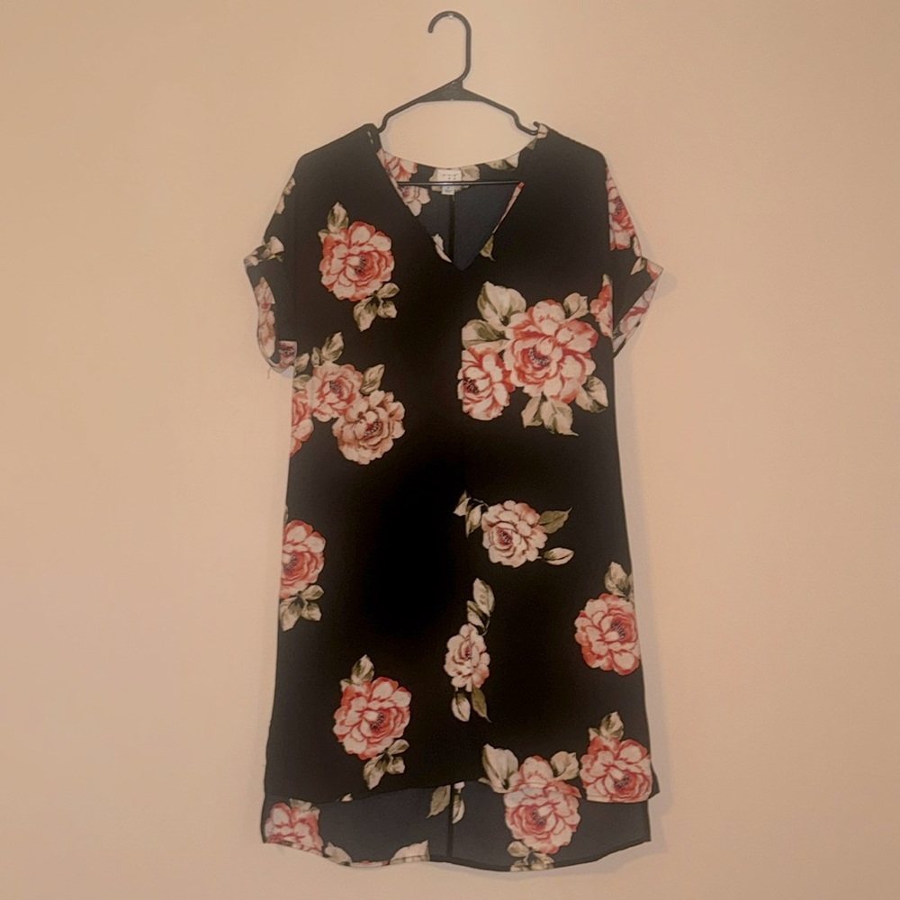 Black Floral Dress, M